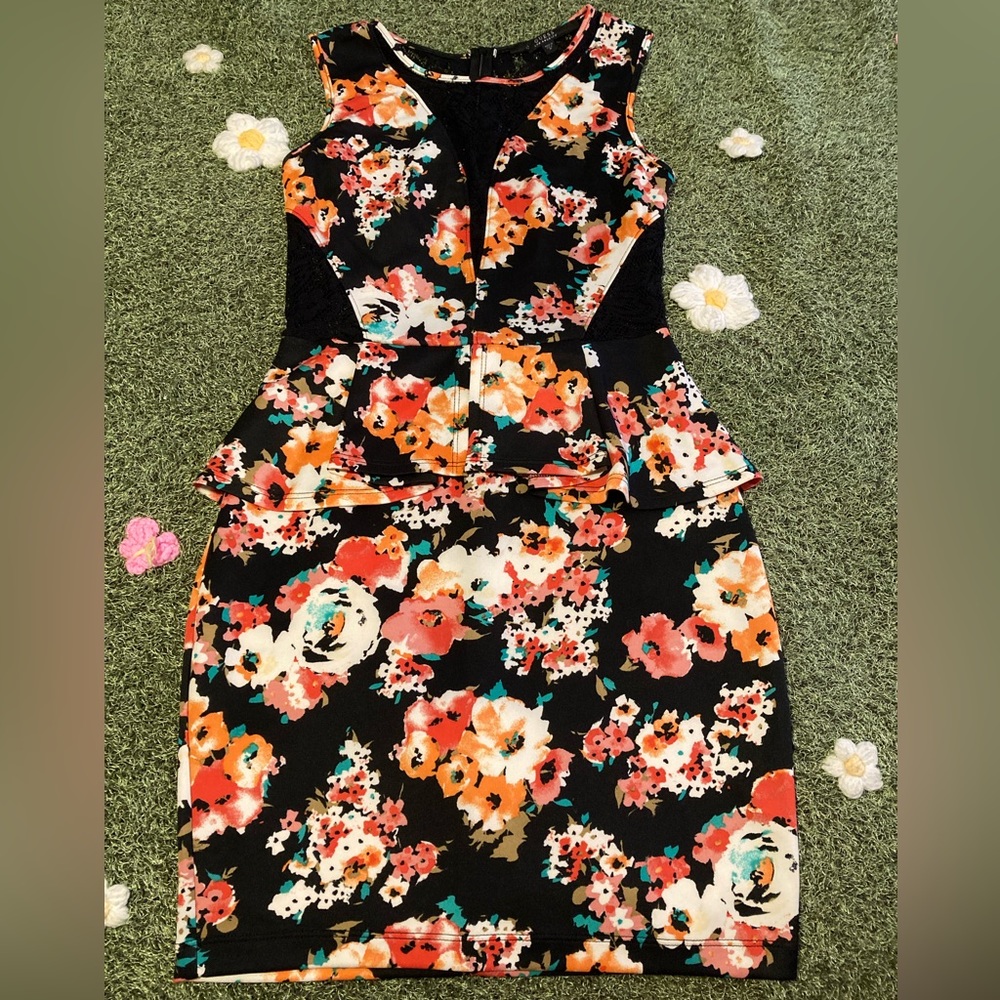 Colorful Floral Dress🧡